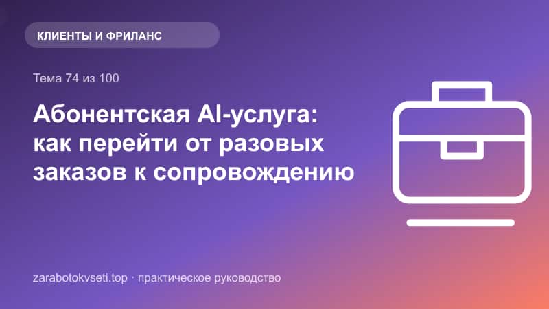 Абонентская AI-услуга: как перейти от разовых заказов к сопровождению