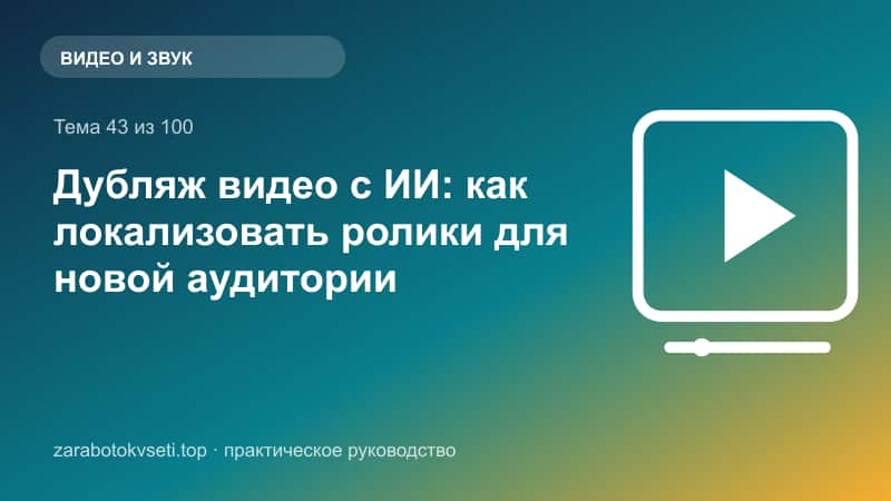 Дубляж видео с ИИ: как локализовать ролики для новой аудитории