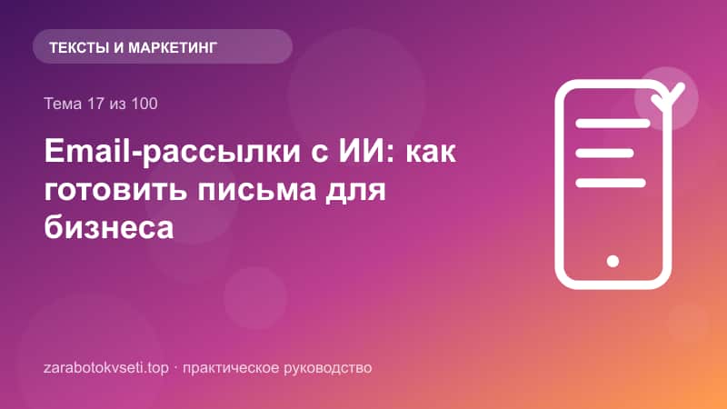Email-рассылки с ИИ: как готовить письма для бизнеса | Заработок в сети