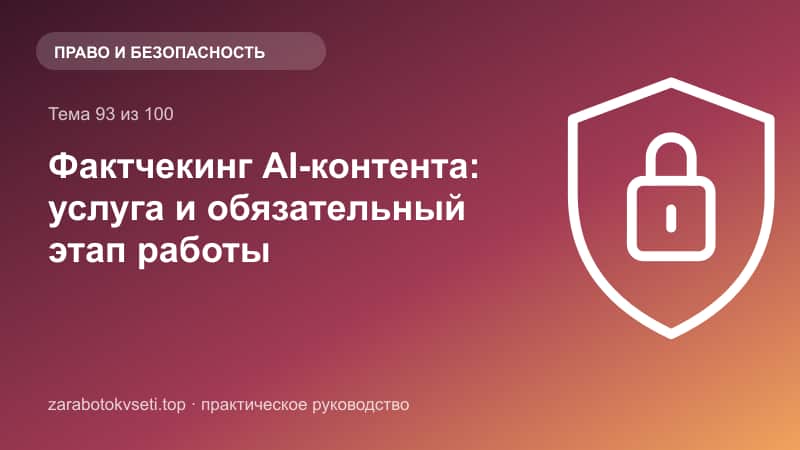Фактчекинг AI-контента: услуга и обязательный этап работы