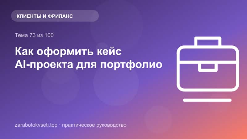 Как оформить кейс AI-проекта для портфолио