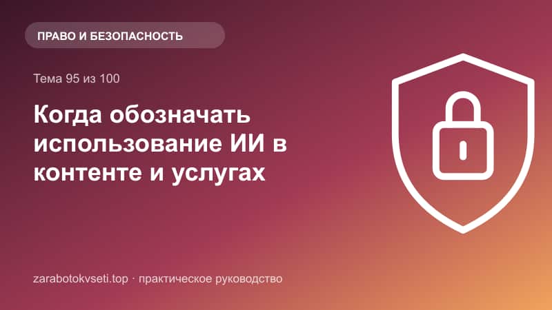 Когда обозначать использование ИИ в контенте и услугах