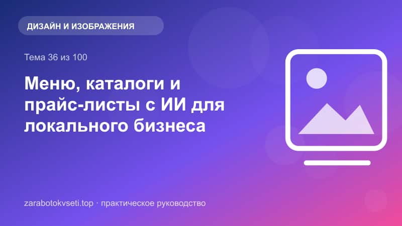 Меню, каталоги и прайс-листы с ИИ для локального бизнеса