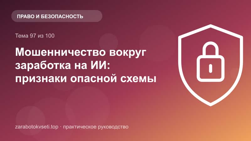 Мошенничество вокруг заработка на ИИ: признаки опасной схемы
