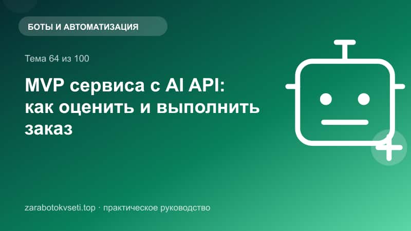MVP сервиса с AI API: как оценить и выполнить заказ
