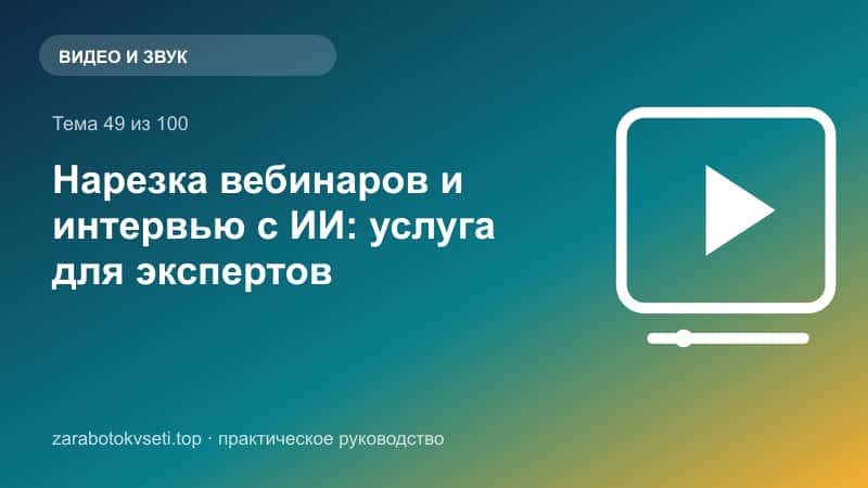 Нарезка вебинаров и интервью с ИИ: услуга для экспертов