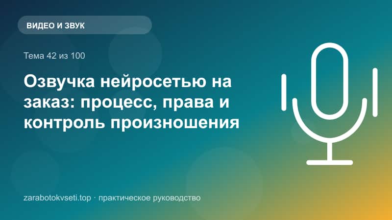Озвучка нейросетью на заказ: процесс, права и контроль произношения