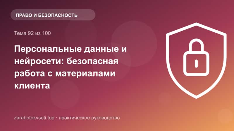 Персональные данные и нейросети: безопасная работа с материалами клиента
