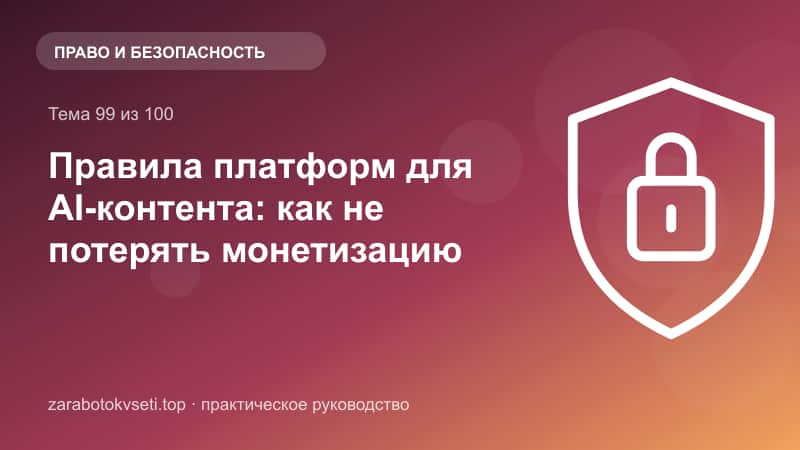 Правила платформ для AI-контента: как не потерять монетизацию