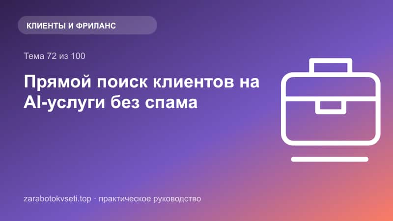 Прямой поиск клиентов на AI-услуги без спама