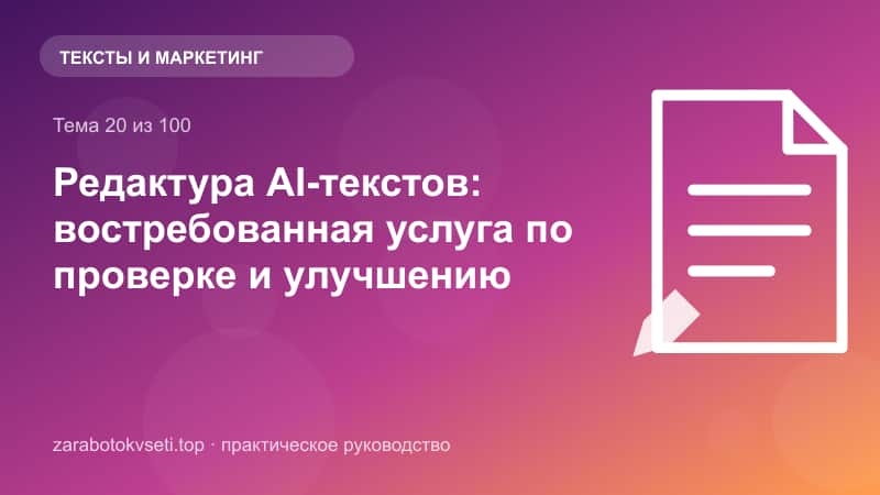 Редактура AI-текстов: востребованная услуга по проверке и улучшению