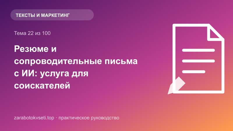 Резюме и сопроводительные письма с ИИ: услуга для соискателей