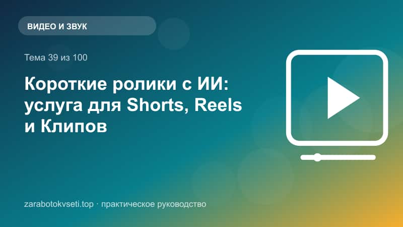 Короткие ролики с ИИ: услуга для Shorts, Reels и Клипов