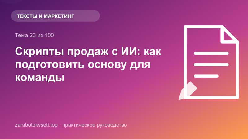 Скрипты продаж с ИИ: как подготовить основу для команды