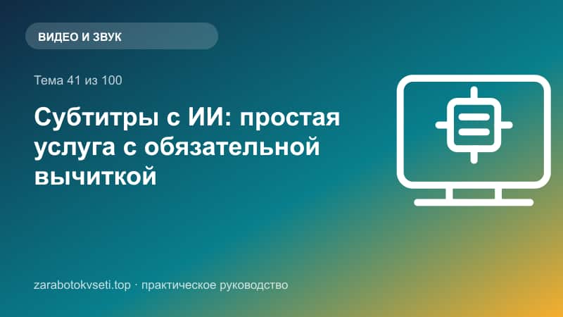 Субтитры с ИИ: простая услуга с обязательной вычиткой
