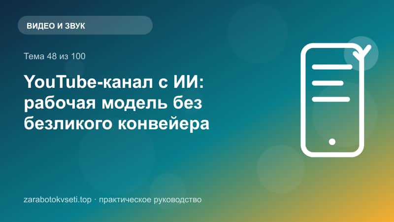 YouTube-канал с ИИ: рабочая модель без безликого конвейера